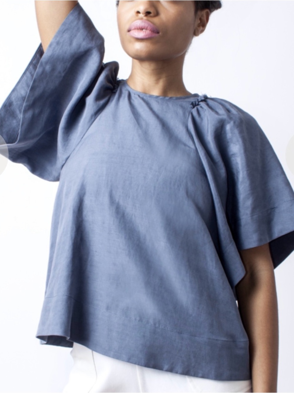 Relaxed Short Sleeve Blue Women's Top Rachel Cindy Ravine top